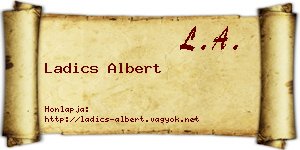 Ladics Albert névjegykártya
