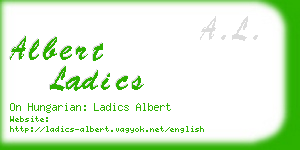 albert ladics business card